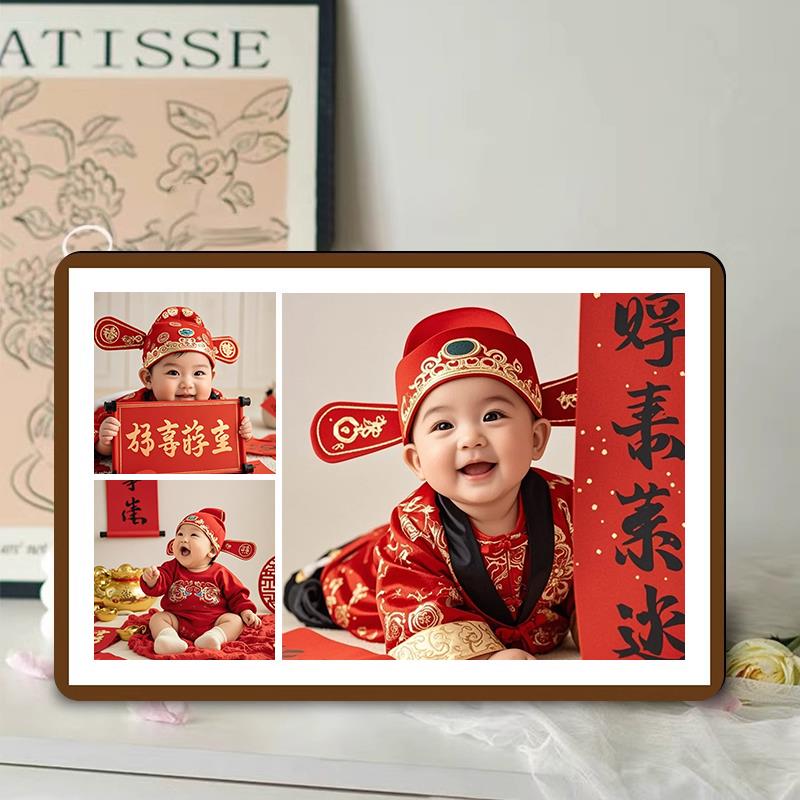 2025多宫格宝宝相框挂墙定制全家福婚纱照洗照片做成摆台放大高级