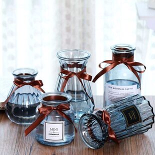 花束底座插花特大落地装饰卫生间小口径玻璃壁挂复古花瓶北欧可爱