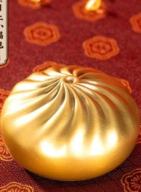 朱炳仁铜 蒸蒸日上小福包桌面书房装饰品铜雕包子装饰摆件成功包