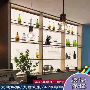 电视壁龛 不锈钢发光餐边柜铝板实心金属钢板柜酒柜酒架客厅嵌入式
