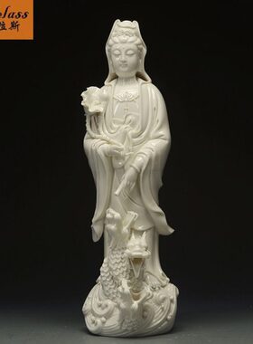 班德拉斯滴水观音菩萨陶瓷器观世音摆件家居开业办公商务送礼摆件