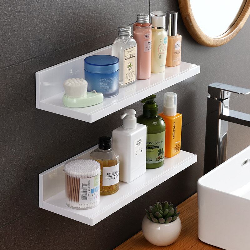 浴室卫生c间置物架壁挂式免打孔厕所洗漱台洗手间洗澡间墙上收纳