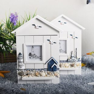 房子木质钥匙盒壁挂地中海墙饰家居收纳钥匙箱首饰架挂钩创意壁饰