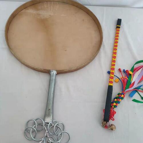 升级版扇子鼓铁质鲜羊皮单面鼓文王鼓可制作图案带鼓棒