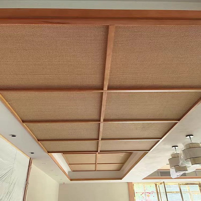 定制仿麻a藤编竹编吊顶背景墙面家具面板装饰竹帘碳化竹席吊顶装