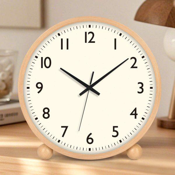 原木奶油风座钟客厅级桌面时钟书房摆台式钟表摆放式简约坐台钟,家居饰品,挂钟,淘宝优惠券,粉丝福利购,淘宝优惠卷