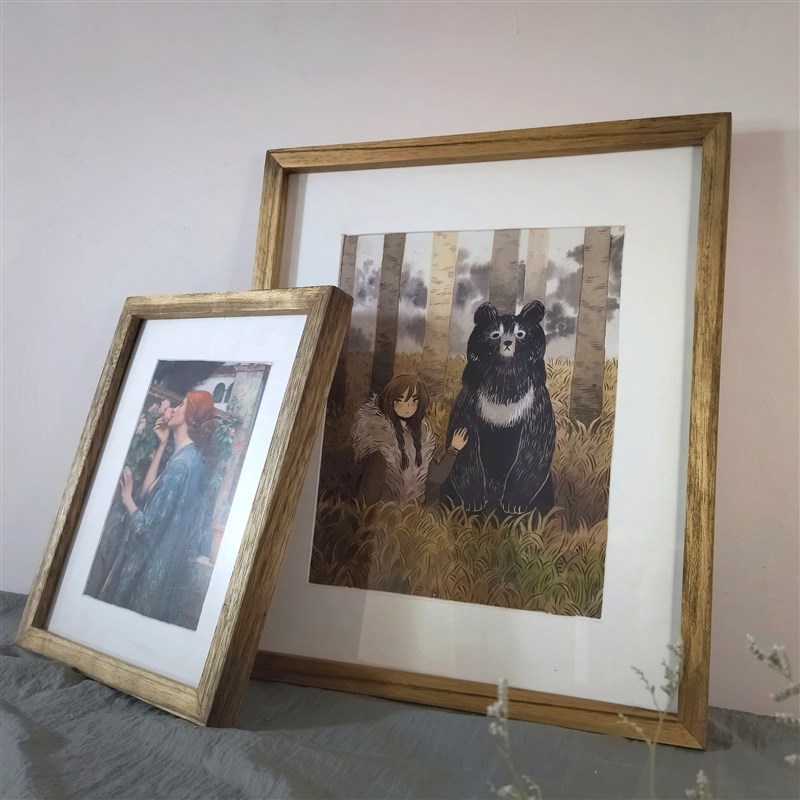 实木画框原木尺寸定制现r代简约油画国画相框定做胡桃檀木复古金