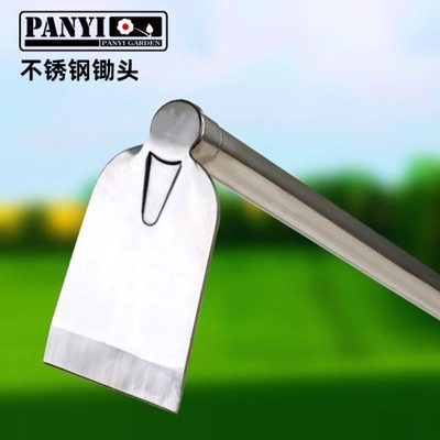 潘易不锈钢园艺农用长大锄头防脱菜园开垦松土翻地工具开垦锹