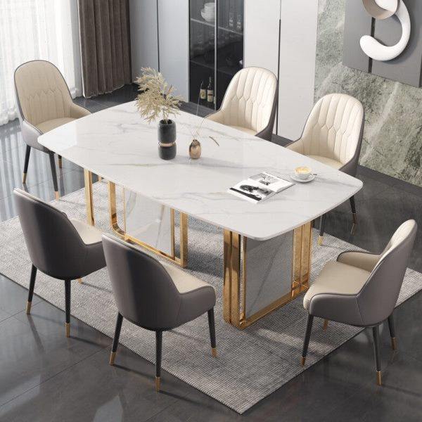 意式轻奢岩板餐桌椅组合现代简约长方形家用小户型西餐厅吃饭桌子,住宅家具,岩板餐桌,淘宝优惠券,粉丝福利购,淘宝优惠卷