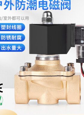 电磁阀塑封户外防雾防潮水阀常闭控制阀电磁阀开关220v24v4分1寸