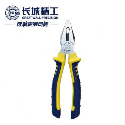 长城精工老虎钳欧式精抛钢丝钳平口钳手钳200mm8英寸211048