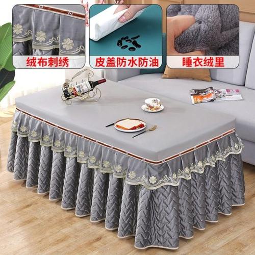 加厚电炉罩睡衣绒里保暖烤火桌子罩防水防油皮罩套长方形冬季新款
