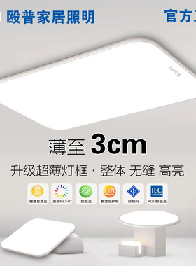 OP殴普led长方形客厅吸顶灯现代简约超薄护眼全光谱卧室餐厅灯具