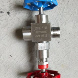 1.5 M20 DN15 64P不锈钢压力表三通截止阀针型阀带排气孔 J19W