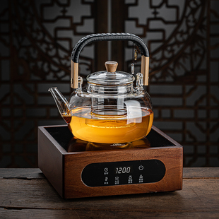 泡茶壶大容量全玻璃耐高温提梁壶功夫茶具煮茶器炉茶水分离烧水壶