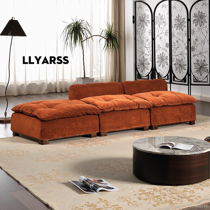 LLYARSS利亚斯客厅组合沙发单人沙发三人位简约复古客厅沙发YS