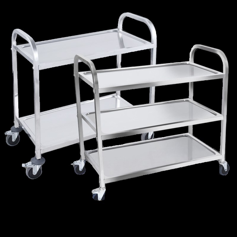 不锈钢餐车加厚三层小推车收餐车收碗车双层饭厅送餐车上菜车商用