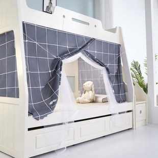 上下铺高低梯形135m双层家用防尘带顶布12 子母床蚊帐床帘一体式