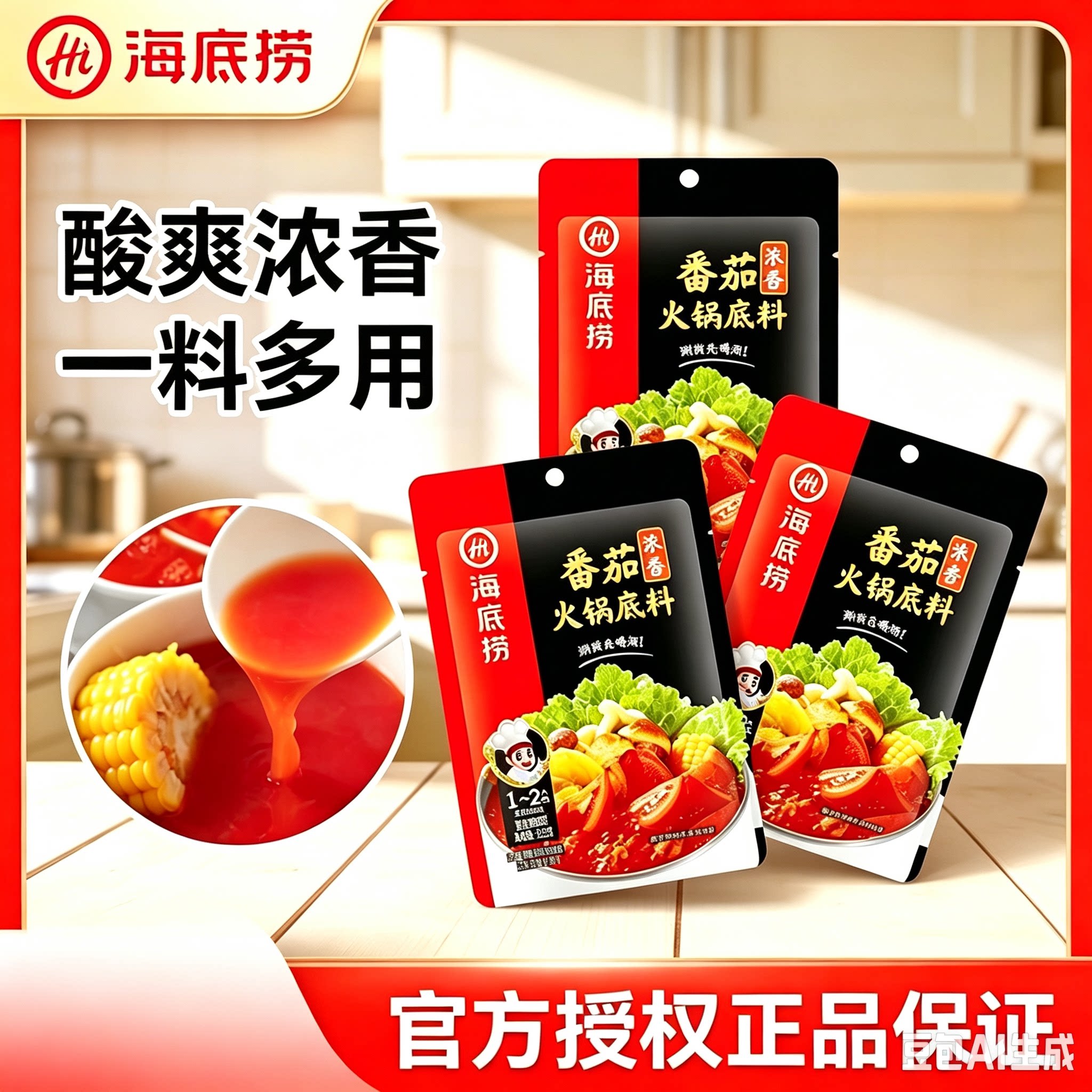 海底捞筷手小厨浓香番茄火锅清油底料125g西红柿家用汤底不辣调料