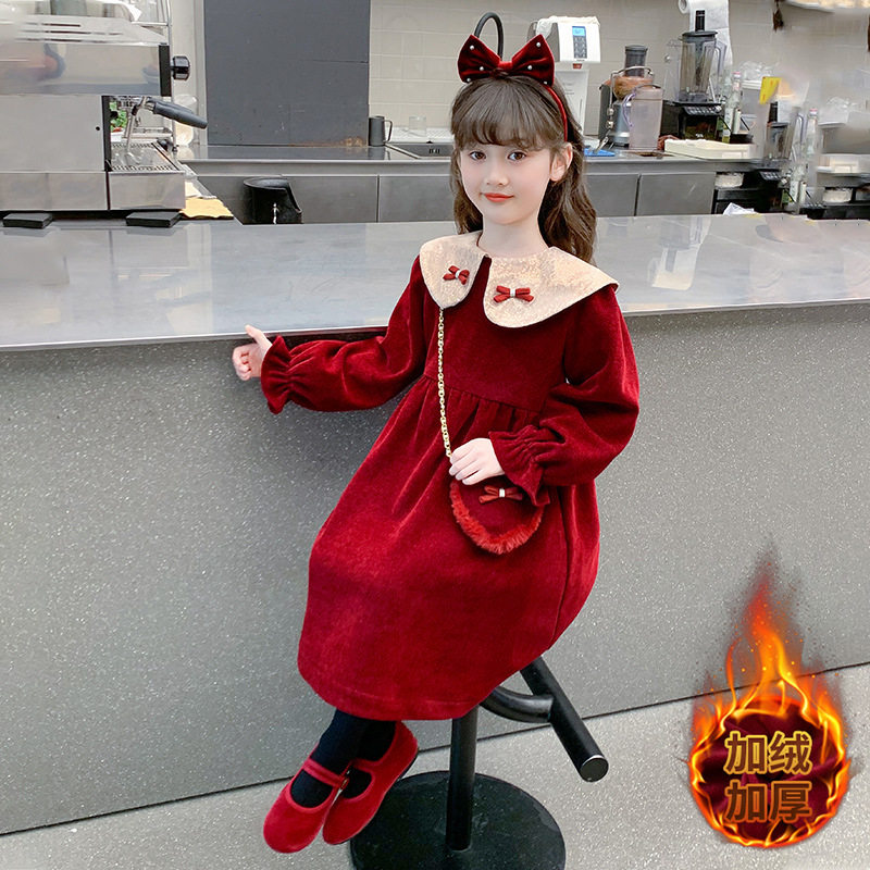 女童冬装加绒连衣裙2026新款儿童秋冬款加厚裙子公主裙拜年礼服裙,童装/婴儿装/亲子装,儿童礼服,淘宝优惠券,粉丝福利购,淘宝优惠卷