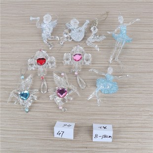 饰用品彩色亚克力创意挂饰圣诞树橱窗场景布置塑胶闪粉挂件 圣诞装