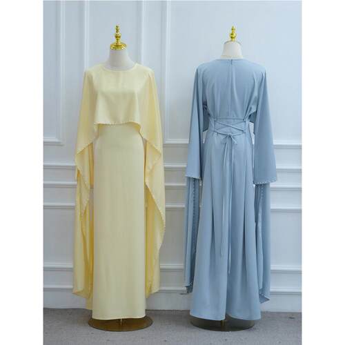 欧美珍珠钉珠奢华长裙东南亚女士连衣裙女 Nail bead shawl dress