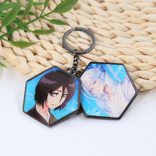 朽木露琪亚双面钥匙扣镜子热血格斗动漫境界钥匙扣背包挂饰