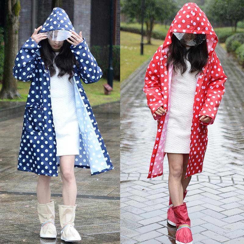 时尚可爱衣服式雨衣外套成人女士可携式风衣旅游薄款长版全身防雨