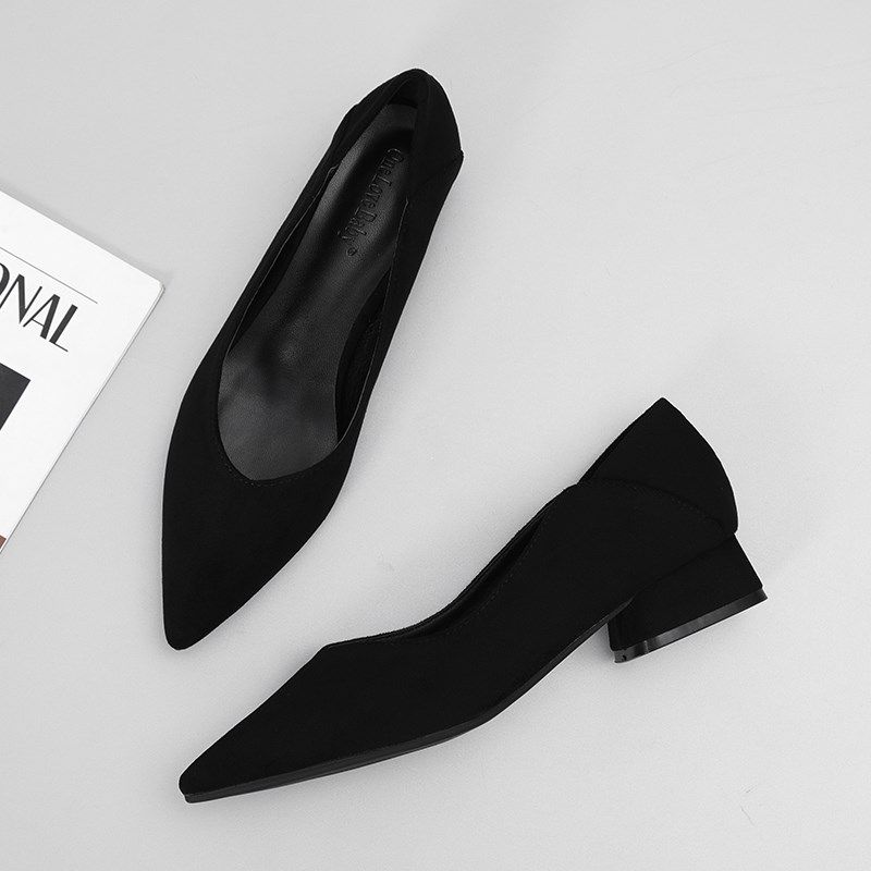 尖头平底鞋女2024春季低跟单鞋软底久站不累脚面试上班黑色工作鞋,女鞋,浅口单鞋,淘宝优惠券,粉丝福利购,淘宝优惠卷