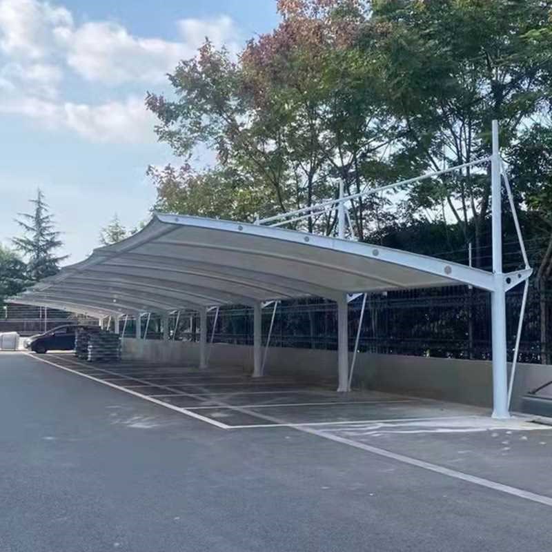【折扣价】膜结构斜拉杆停车棚户外张拉膜自行车雨棚遮阳棚电动汽