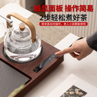 家用玻璃茶壶烧水小茶台 电陶炉煮茶器抽水茶盘一体全自动茶具套装