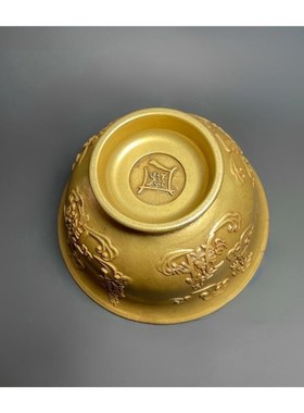 道家用品纯铜敕水杯净水杯道士用具供水杯讳字杯紫微讳雨渐耳铜碗