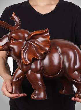 招财大象摆件一对 家居客厅办公室吉象H装饰公司店铺乔迁开业礼品