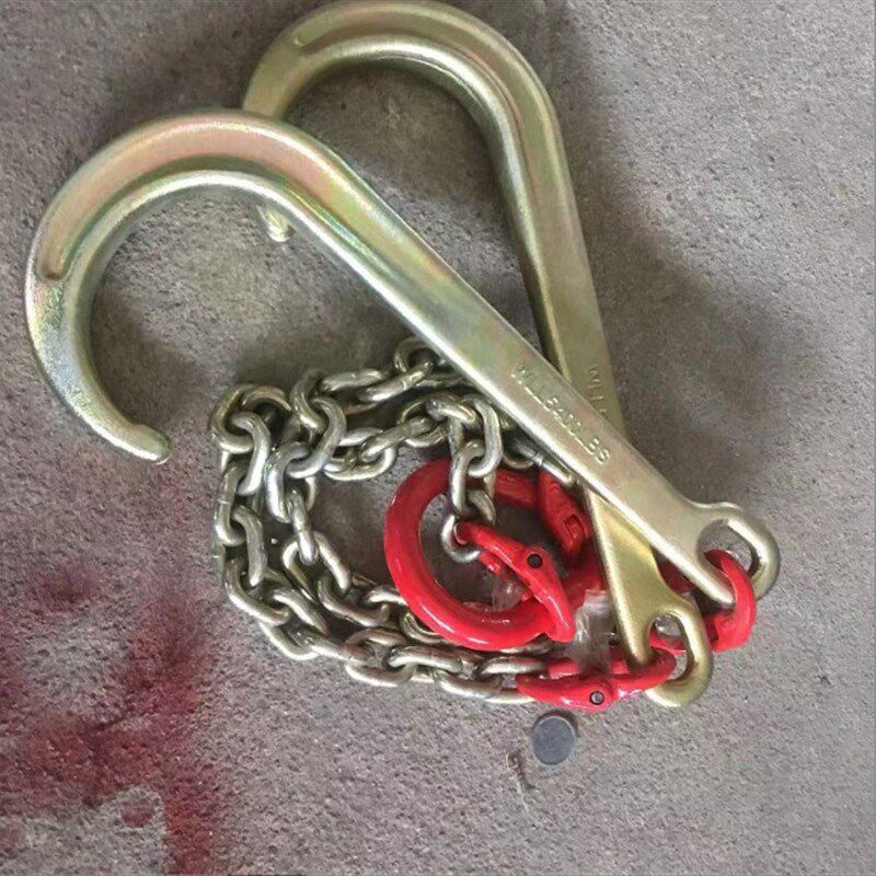 清障车配件挂钩链/程力楚胜道路施救车拖车/双链钩双钩起重工具