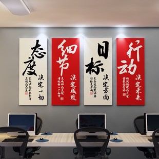公司办公室企业文化展示背景墙会议团队励志标语墙贴装饰挂画布置