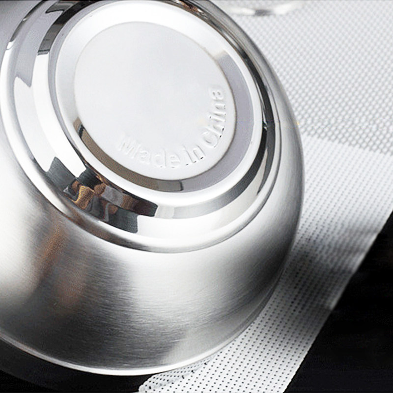 10个家用加厚不锈钢碗汤碗隔热防烫双层碗砂光面碗韩式碗儿童饭碗