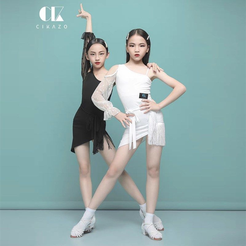 拉丁舞服女儿童夏季专业比赛网红连体裙少儿拉丁V舞规定服无袖
