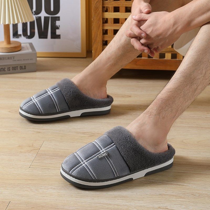 特大码男士棉拖鞋46加大号47韩式居家48卧室冬季49厚底保暖50防滑
