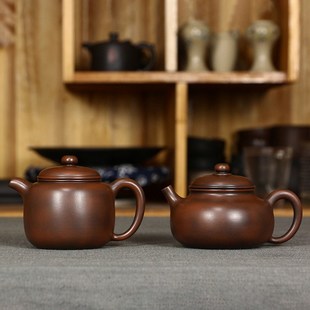 建水紫陶茶壶单壶匏尊壶容天壶非紫砂壶家用纯全手工茶壶陶瓷泡茶