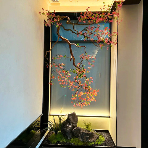 仿真花艺假花干树枝造景装饰室内玄关客厅落地摆件吊W倒挂插花道