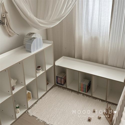 韩国ins儿童玩具收纳柜客厅置物架落地书柜家用书柜自由组合书架