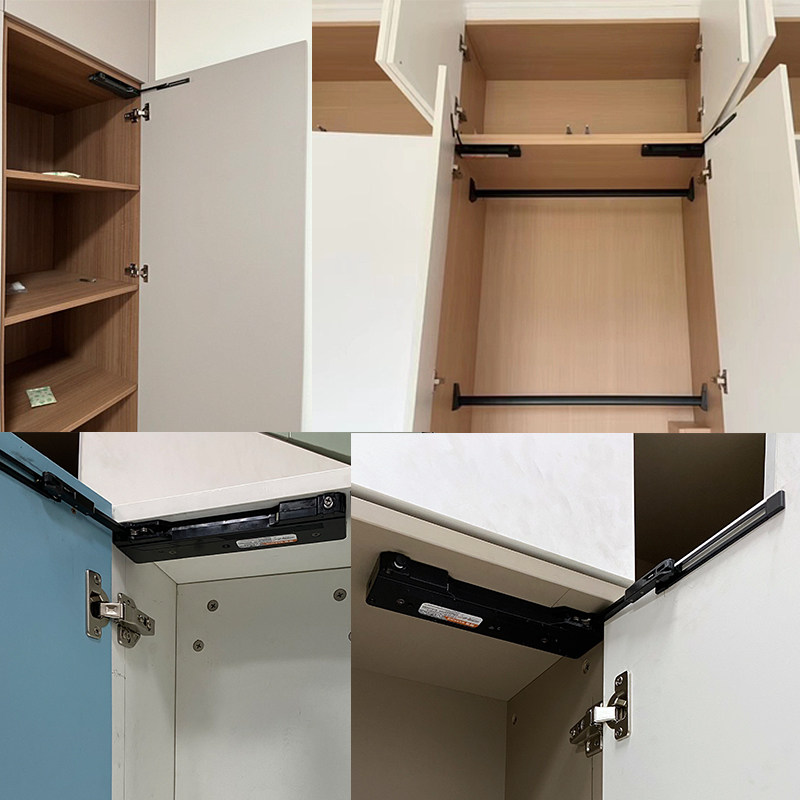大角度缓冲开门器自动衣柜门重型高门按弹反弹器一按全开免装拉手
