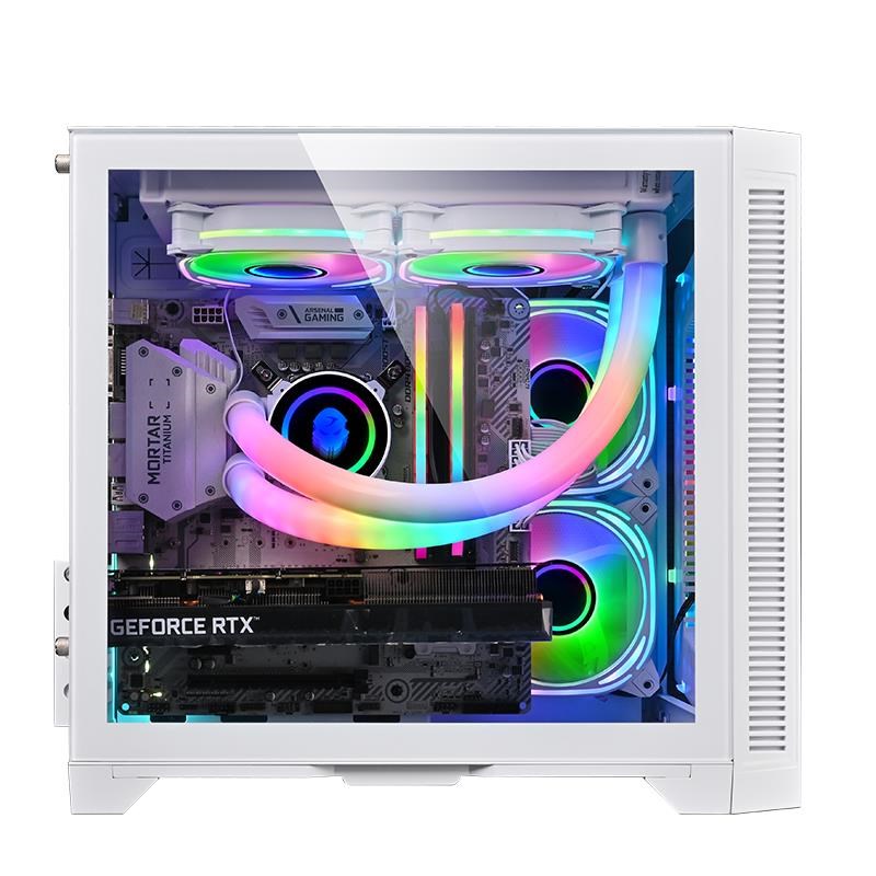 玩嘉幻境MINI白电脑机箱台式机M-ATX/ITX主板240海景房侧透包豪斯