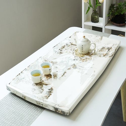 奢石茶台盘家用客厅欧式现代简约风茶海壶茶具套装泡茶炉