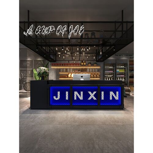 烧烤店收银台转角俱乐部酒吧台球厅工业风吧台餐厅前台接待柜台桌