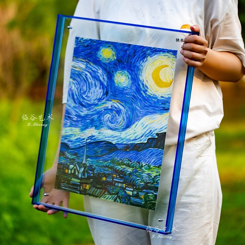 亚克力相框摆g台8寸透明彩色展示架签名照收藏框a3a4a5照片展示框