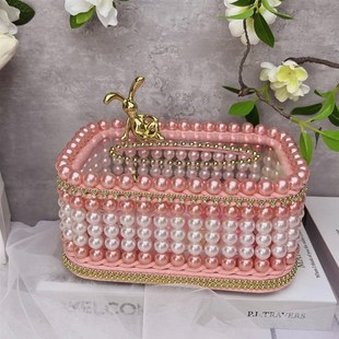 饰品摆件轻奢高档 成品 材料包 手工编织纸巾盒客厅装