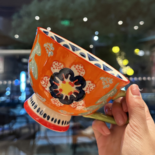 很好看 真 橙意系列 陶瓷马克杯大容量咖啡杯子水杯 早餐杯