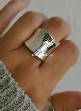 新款冷淡风简约不规则18K金闭口光面戒指电镀指环女凹凸创意