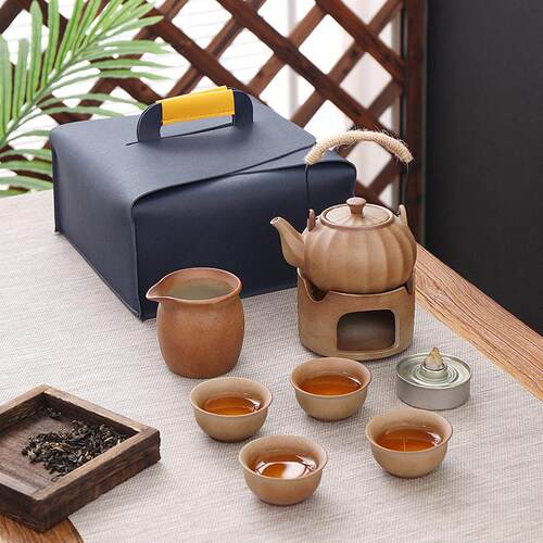 户外煮茶套装茶便携小套复古户外煮茶壶功夫茶具燃烧茶盘套